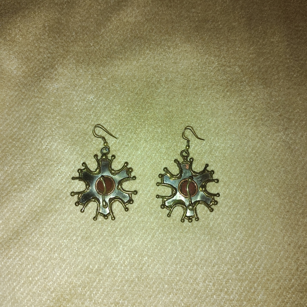 Carnelian and Bronze earrings